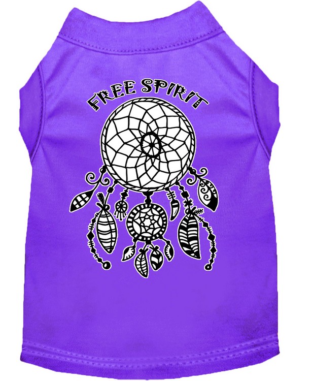 Free Spirit Screen Print Dog Shirt Purple XS